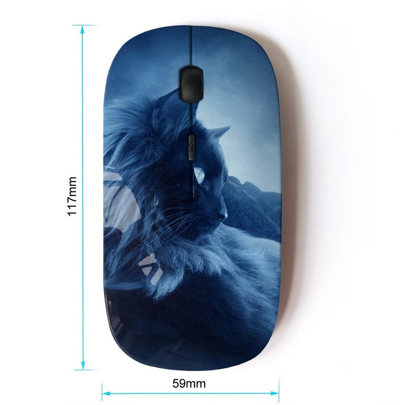 KOOLmouse [ Optical 2.4G Wireless Mouse [ Feline Cat Siamese Blue Mist Fog ] - Image 2